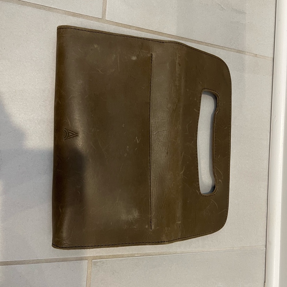 ABLE Olive Leather Clutch - Picture 7 of 7